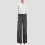 Drawstring knitted casual trousers