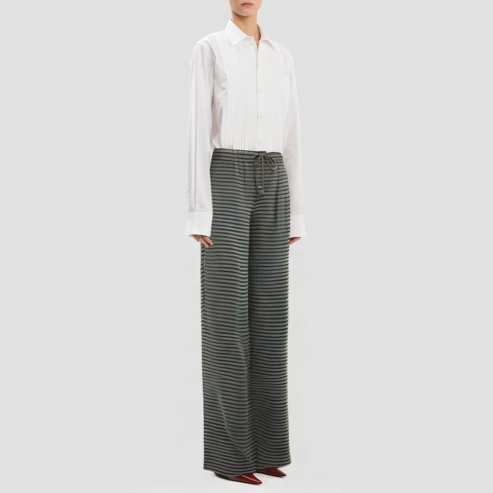 Drawstring knitted casual trousers