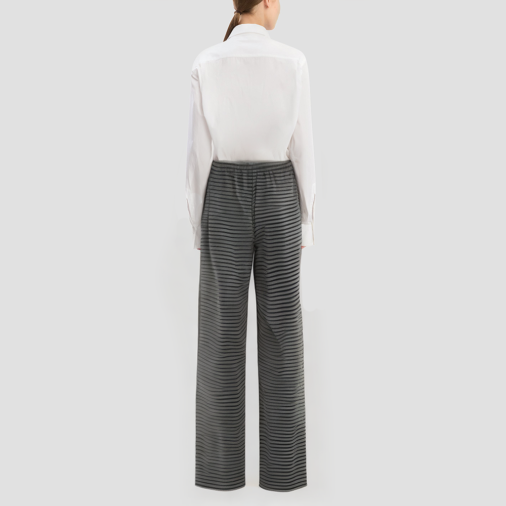Drawstring knitted casual trousers