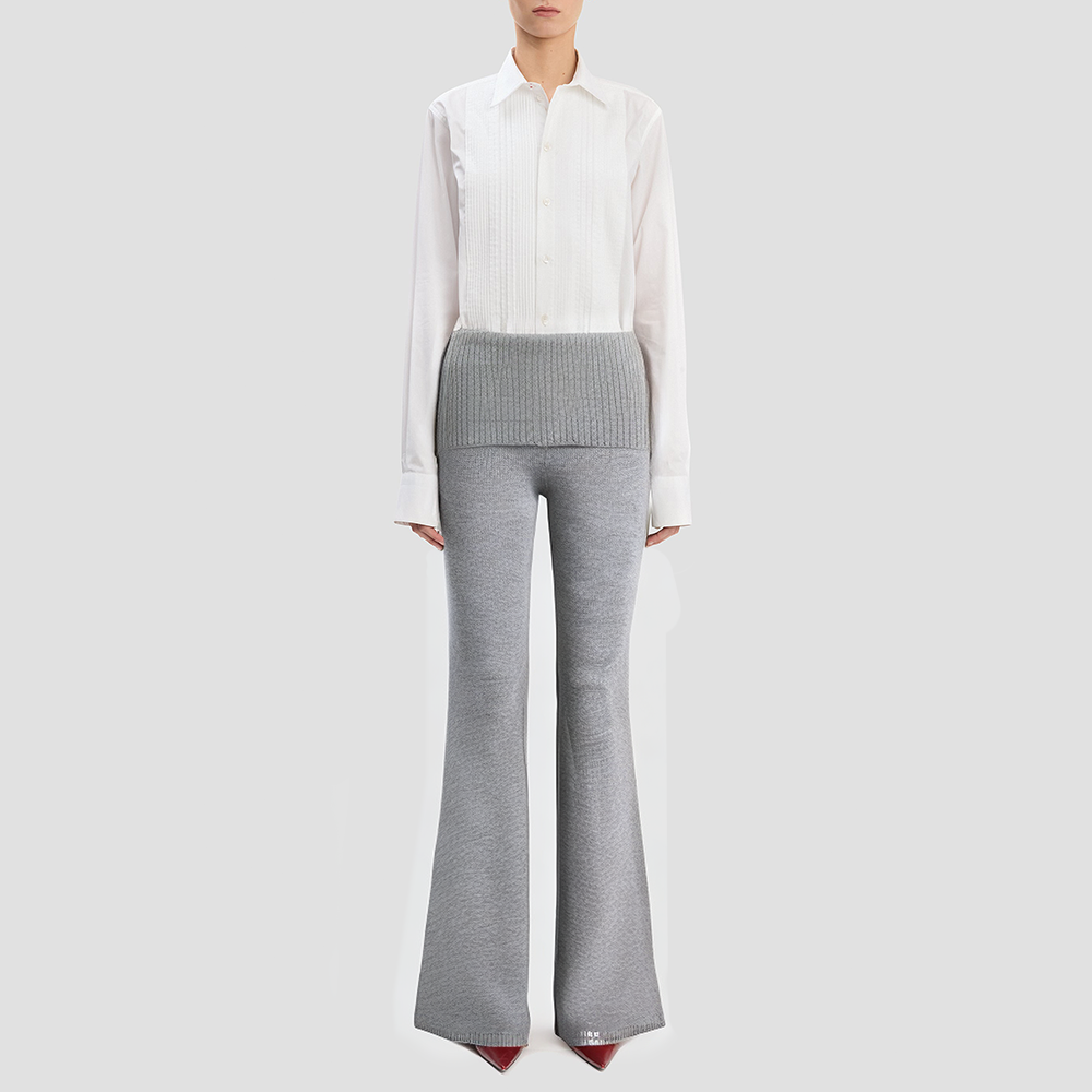 Elasticated wide-leg casual sports trousers