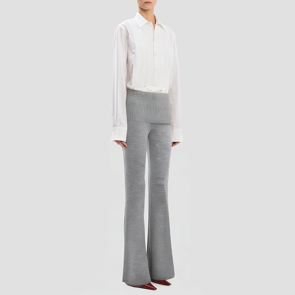 Elasticated wide-leg casual sports trousers