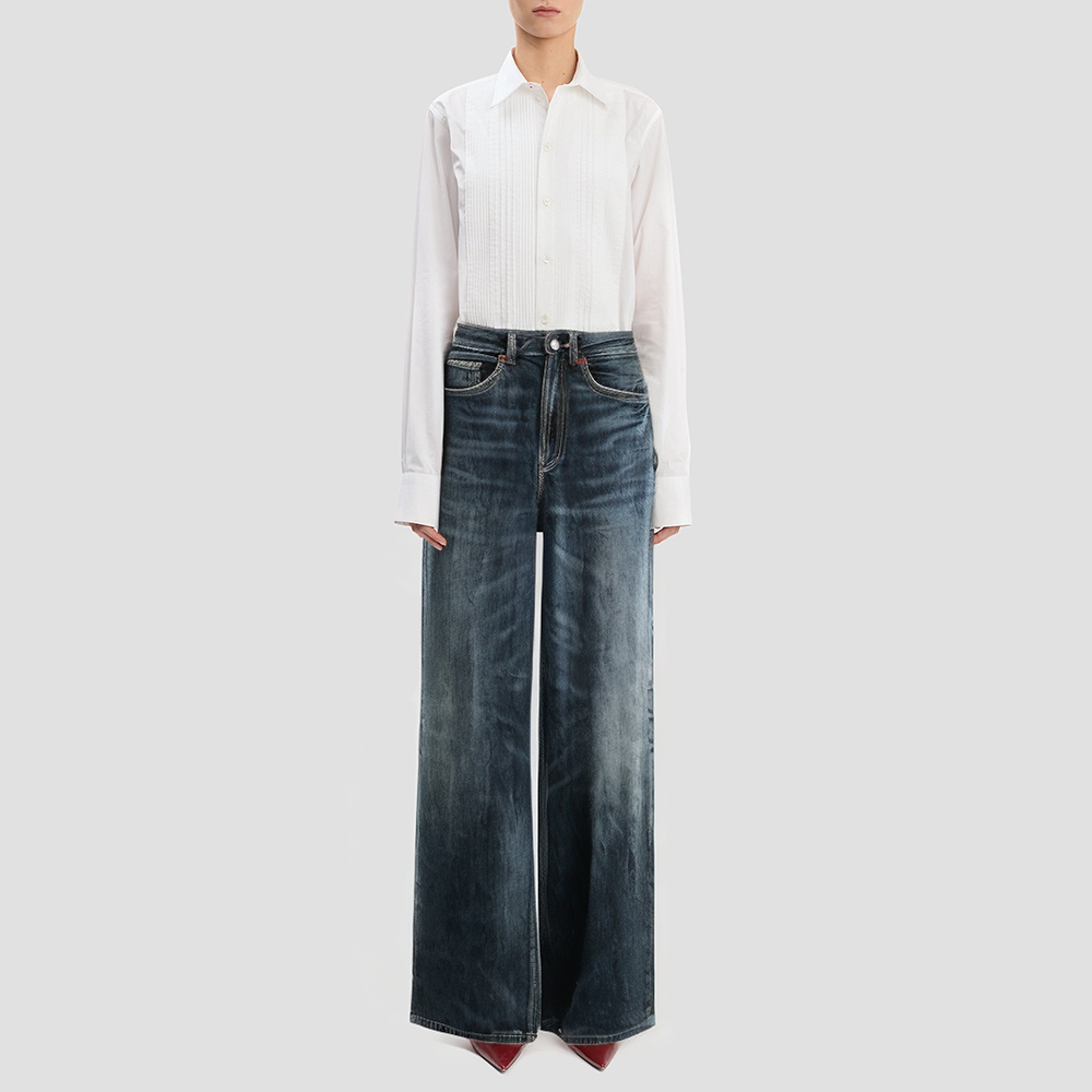 High-waisted solid-colored elegant flared trousers