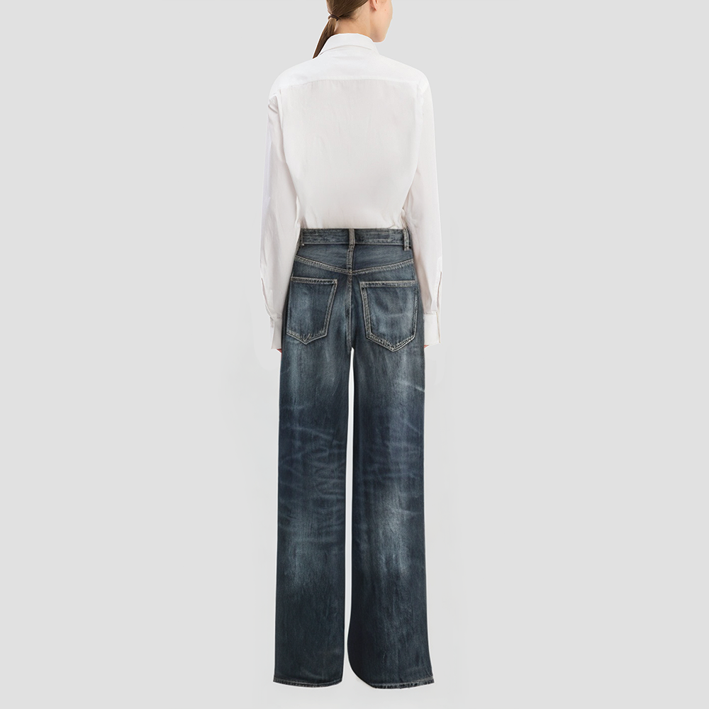 High-waisted solid-colored elegant flared trousers