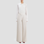 High-waisted straight-leg office dress pants