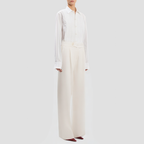 High-waisted straight-leg office dress pants