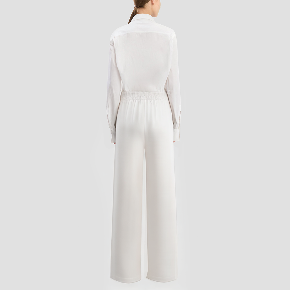 High-waisted straight-leg office dress pants