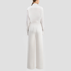 High-waisted straight-leg office dress pants
