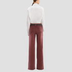 High-waisted wide-leg denim casual pants