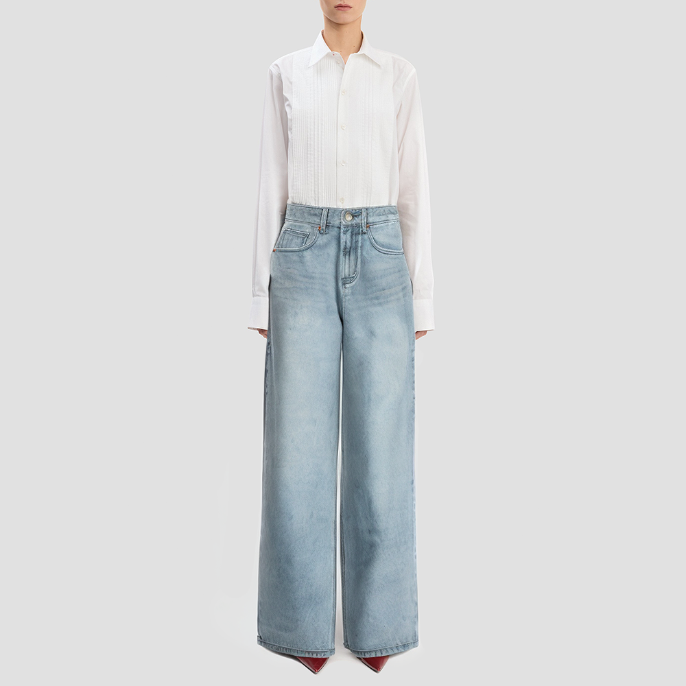 Knitted stretch waist casual trousers