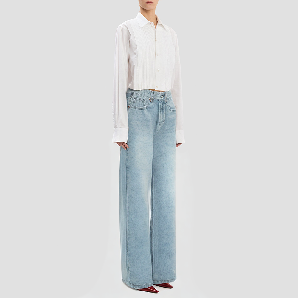 Knitted stretch waist casual trousers