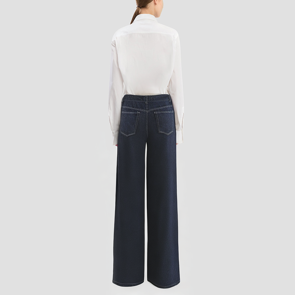 Retro pleated wide-leg casual pants
