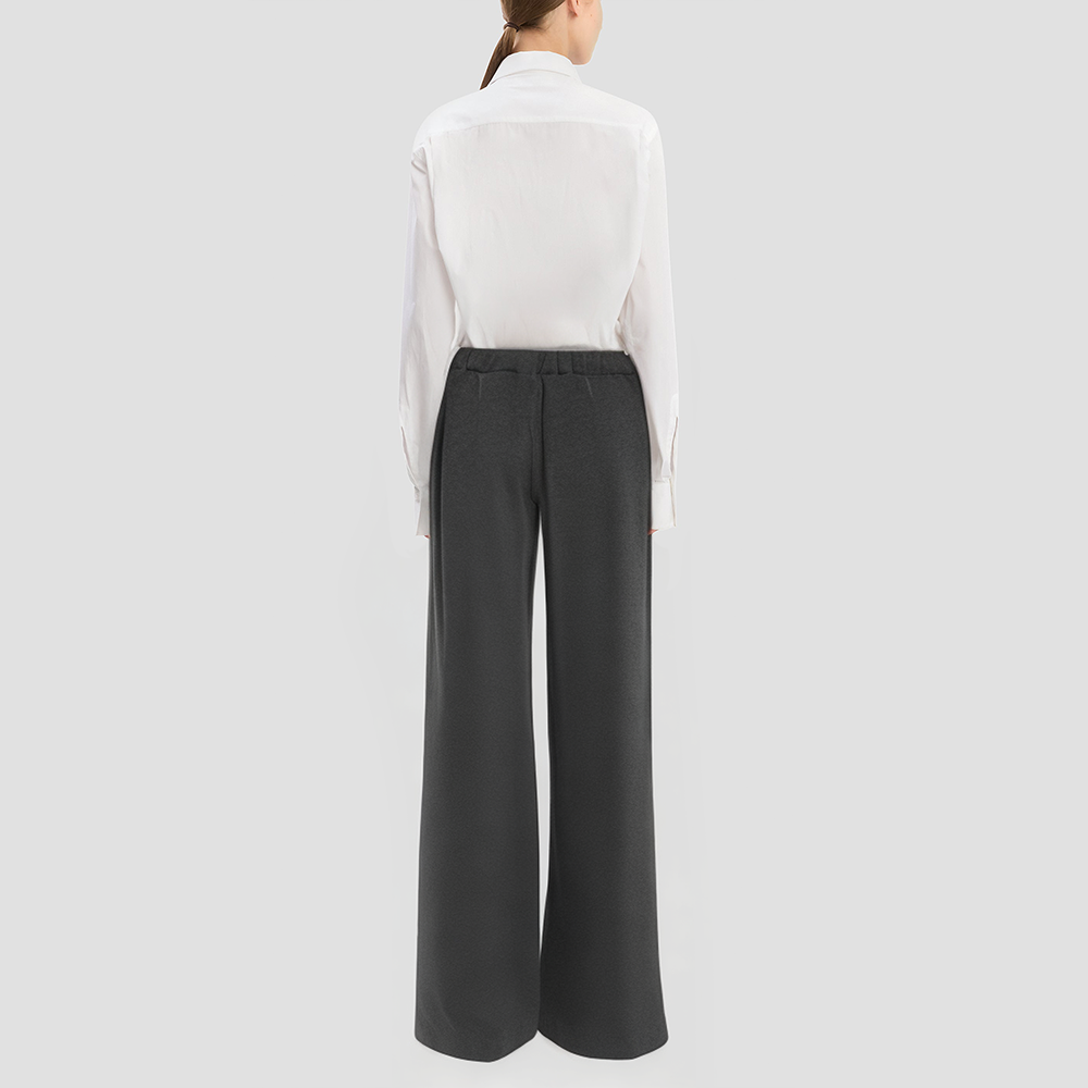 Solid color casual trousers with zippered slits