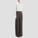 Straight-leg casual trousers with a back zipper