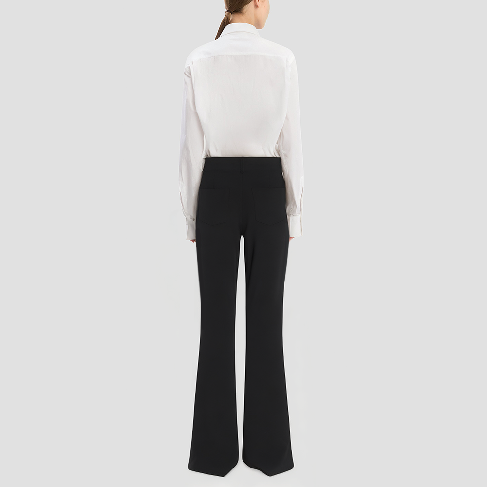 Blue straight-leg zip-up jeans