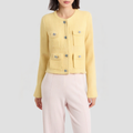 High street sequined single-button wool cardigan