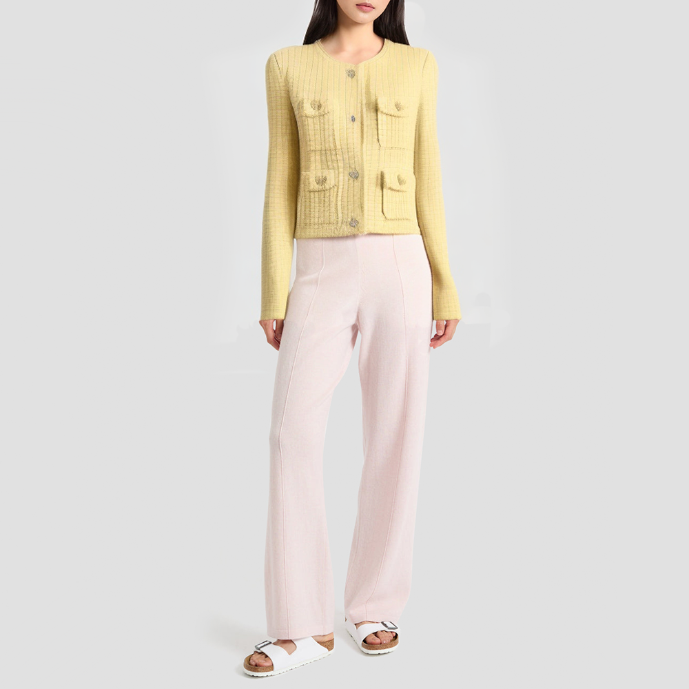 High street sequined single-button wool cardigan