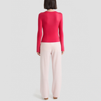 V-neck button-up slim-fit knitted cardigan