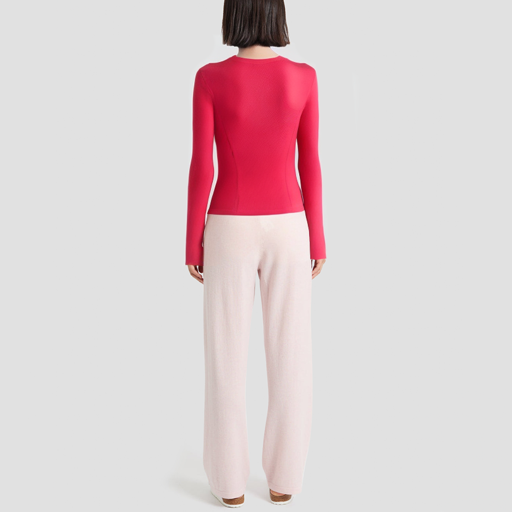 V-neck button-up slim-fit knitted cardigan