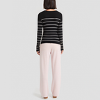 Round-neck button-up slim-fit knitted cardigan