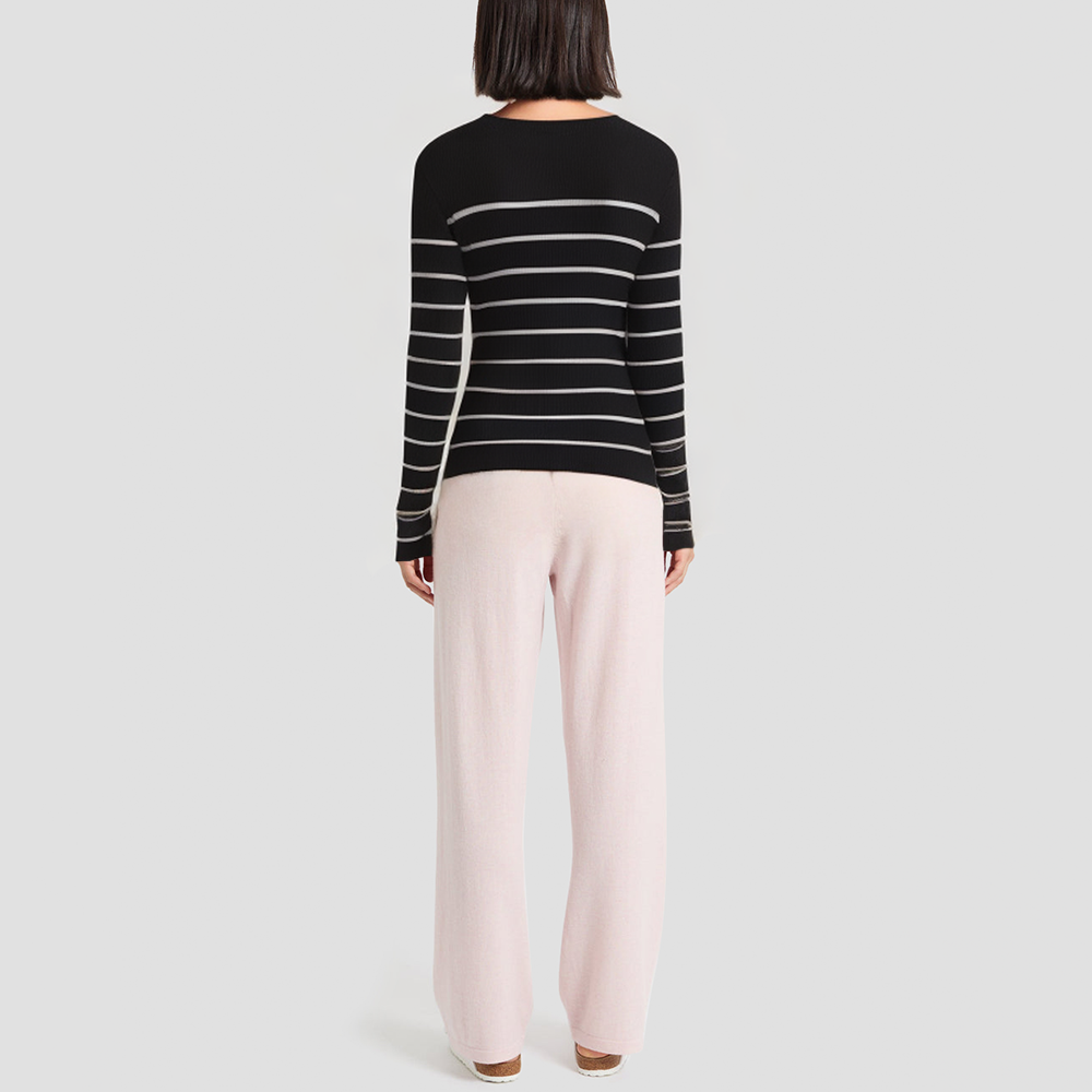 Round-neck button-up slim-fit knitted cardigan