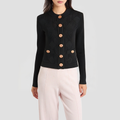 Elegant round-neck knitted cardigan