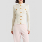 Three-dimensional slim-fit knitted cardigan