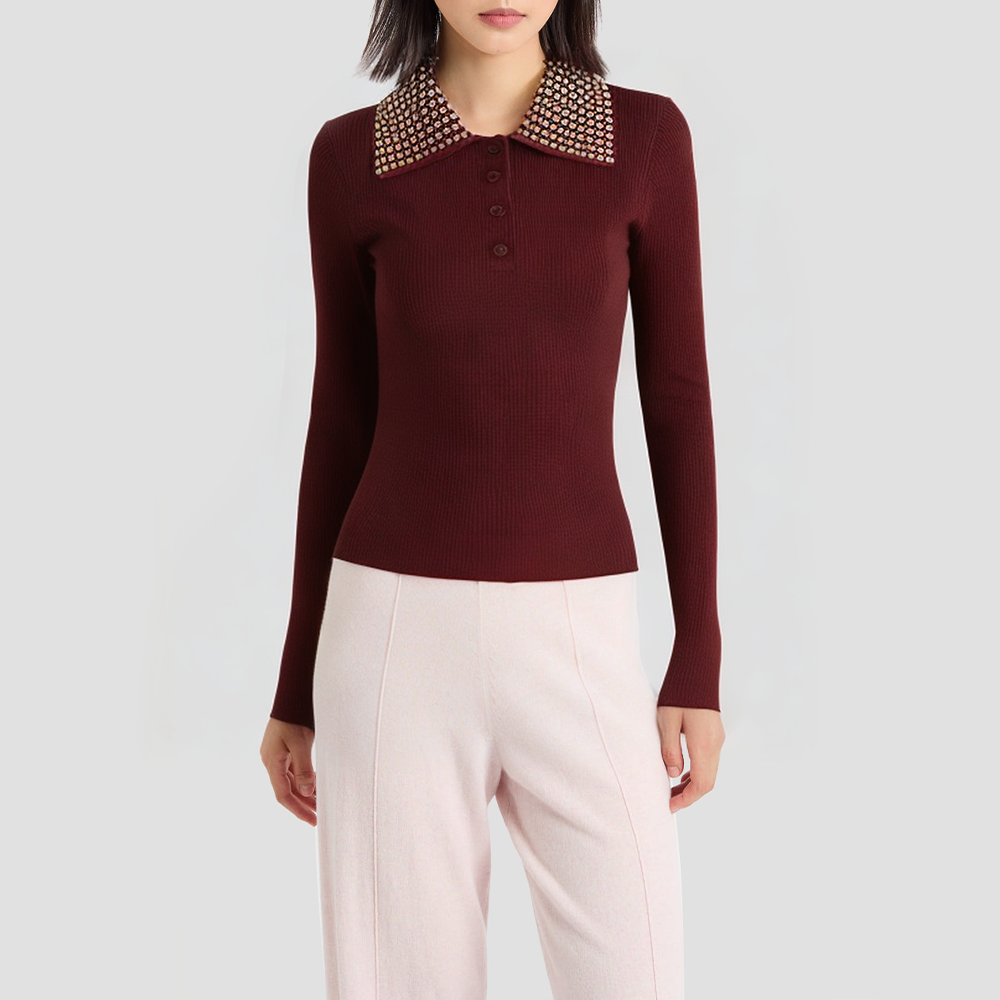 Retro French-style slim-fit knitted cardigan