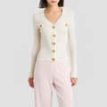 French-style single-breasted knitted cardigan