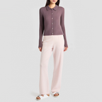 Plush high-neck short knitted cardigan
