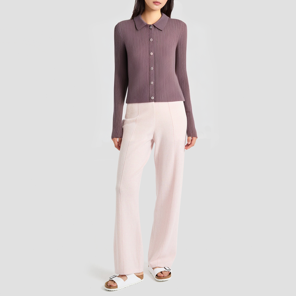 Plush high-neck short knitted cardigan