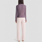 Plush high-neck short knitted cardigan