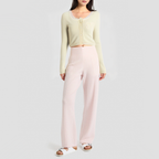 Sweet beaded bow-embellished knitted cardigan
