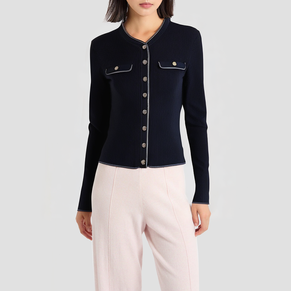 Slim-fit casual knitted cardigan