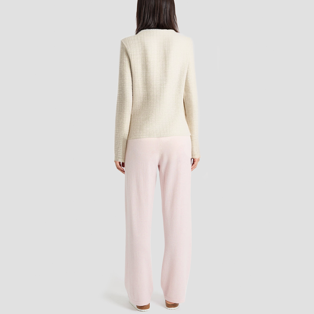 Rhinestone-embellished V-neck slim-fit knitted cardigan