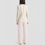 Rhinestone-embellished V-neck slim-fit knitted cardigan