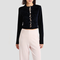 Solid color exquisite knitted cardigan