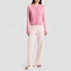 Sweet and simple round-neck basic knit cardigan
