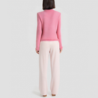 Sweet and simple round-neck basic knit cardigan