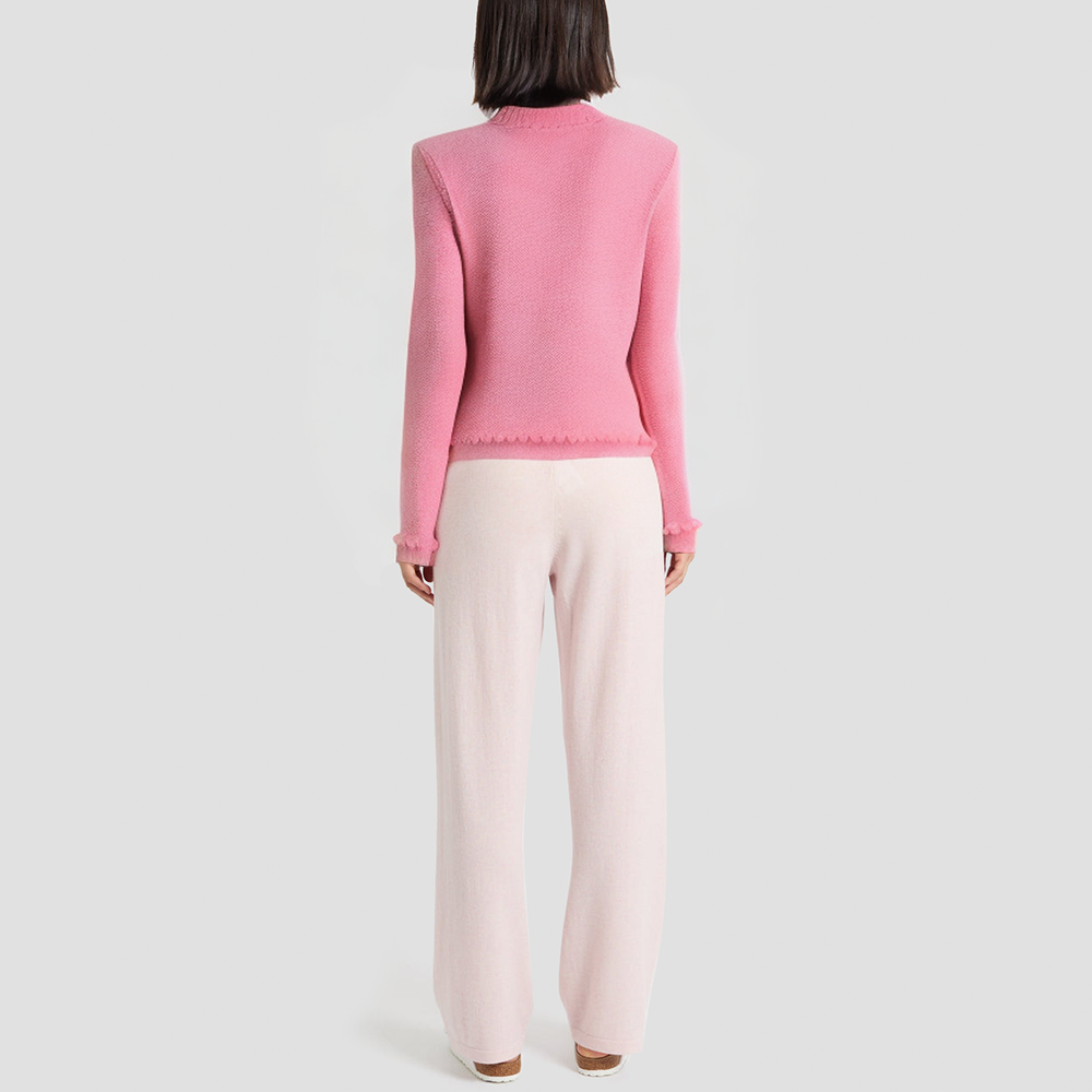 Sweet and simple round-neck basic knit cardigan