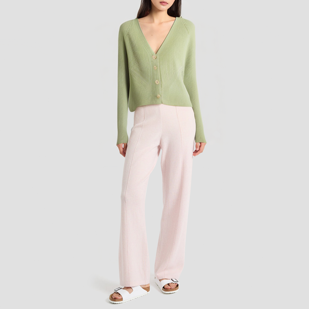 Women's wool V-neck knitted sweater