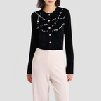 Beaded embellished knit cardigan