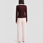 Lapel openwork slim-fit knitted cardigan