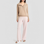 Cashmere turtleneck zip-up knitted cardigan