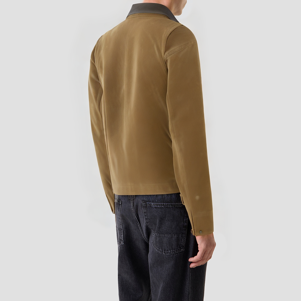 Vintage leather men's zip-up jacket