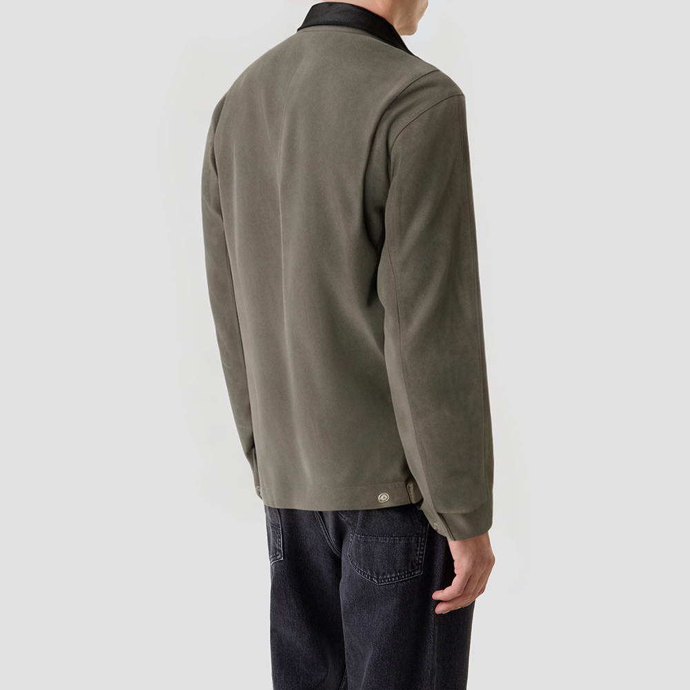 Vintage washed suede zip-up jacket