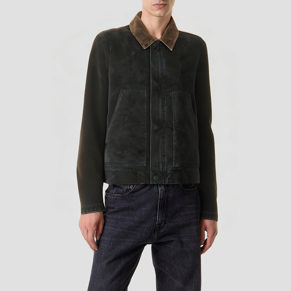 Vintage washed canvas denim jacket