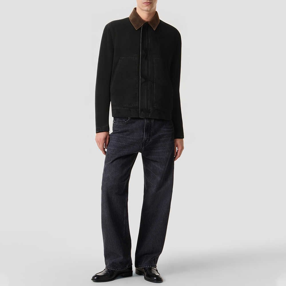 Vintage washed canvas denim jacket