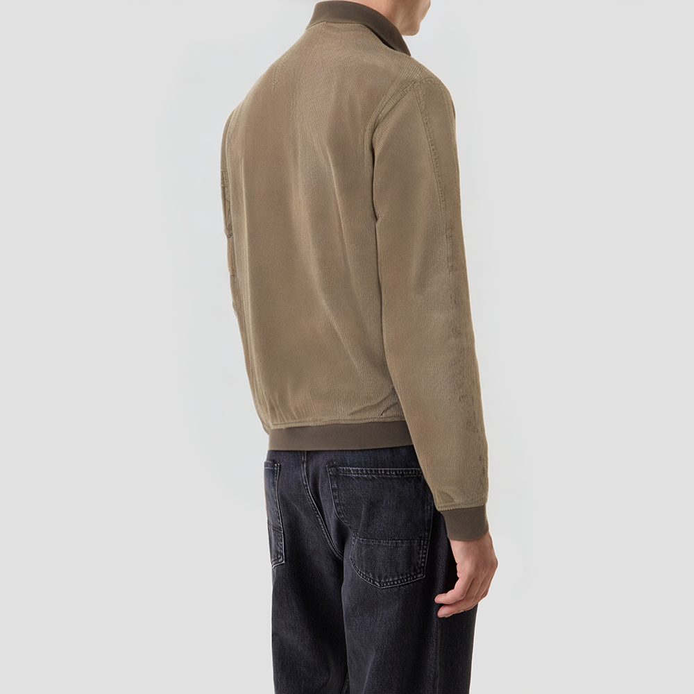 Stand-collar corduroy windproof men's jacket