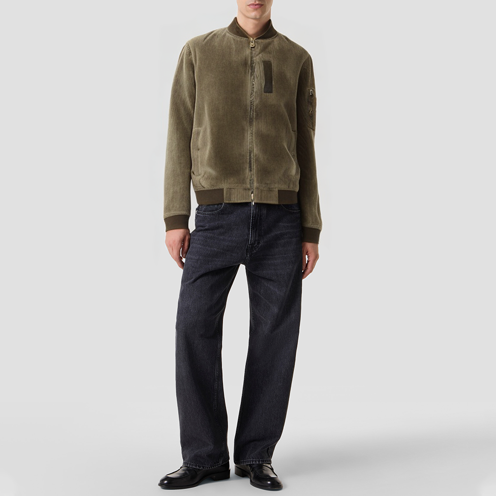 Stand-collar corduroy windproof men's jacket