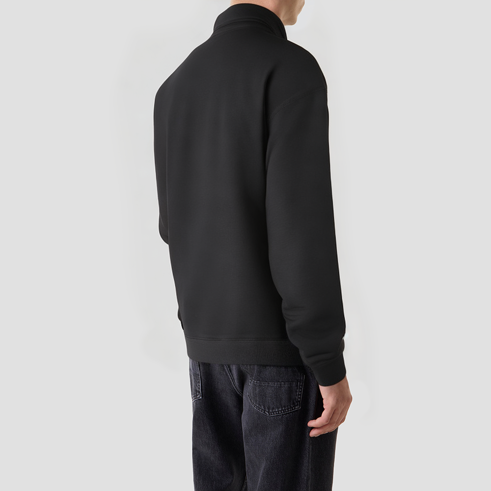 Stand-collar cotton canvas bomber jacket